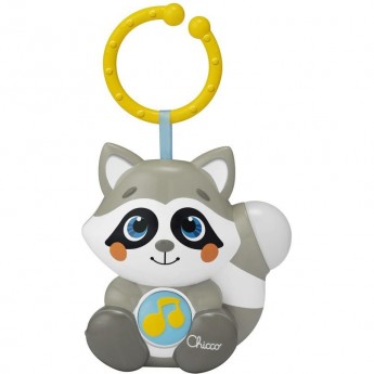 Игрушка подвеска-ночник музыкальная CHICCO "Енот Клауди", Серый