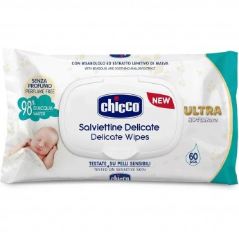 Влажные очищающие салфетки CHICCO, 60 шт (без клапана)