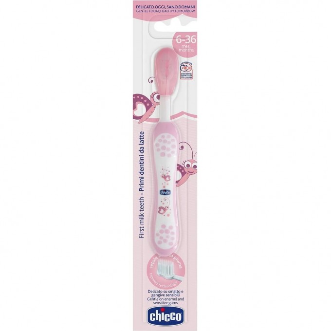 Зубная щетка CHICCO розовая, 6-36 м 6958100000